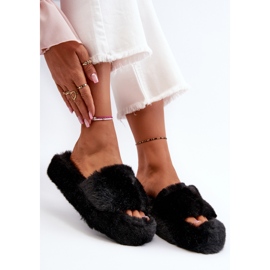 Pelzhausschuhe für Damen in Schwarz von Stepia 1