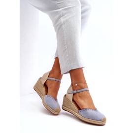 Joia Blaue Raylin Wildleder-Espadrille-Keilsandalen mit Flechten 3