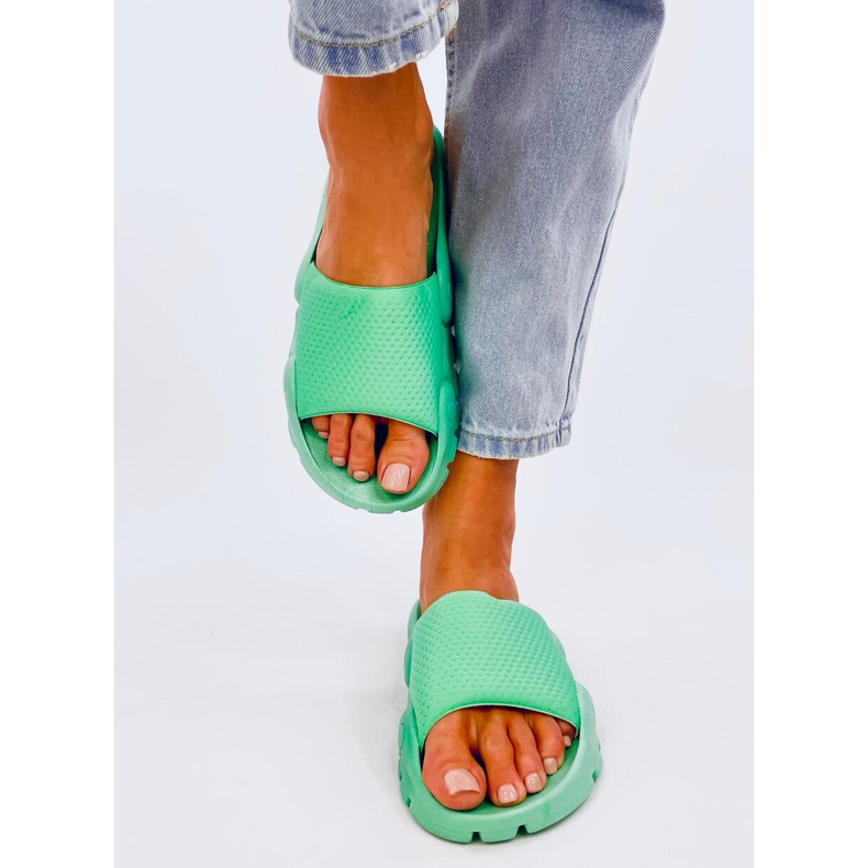 Windgrüne Damenhausschuhe 1