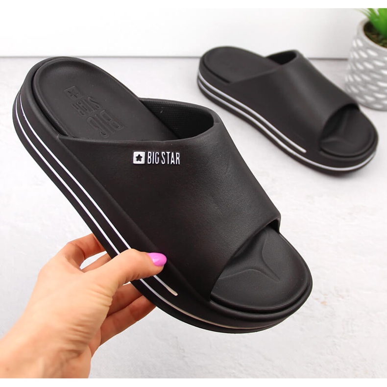 Schwarze Plateau-Flip-Flops für Damen Big Star NN274A037 1