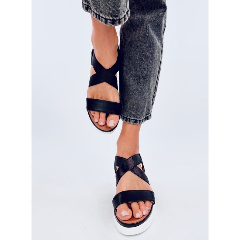 Schwarze Caden-Keilsandalen 1