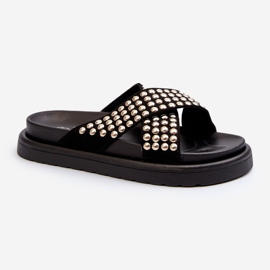 FG2 Verzierte Plateau-Flip-Flops für Damen in Schwarz von Niraela 1