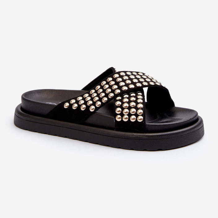 FG2 Verzierte Plateau-Flip-Flops für Damen in Schwarz von Niraela 1