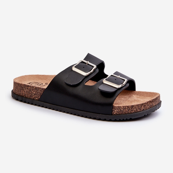 Damen-Flip-Flops mit Schnallen Schwarz Oliena 1