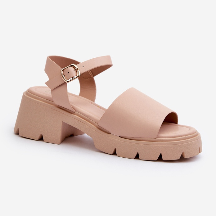 Damen-Sandalen mit klobigem Absatz, Nude Dottiassa beige 2