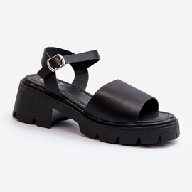 Damen-Sandalen mit klobigem Absatz, Schwarz Dottiassa 2