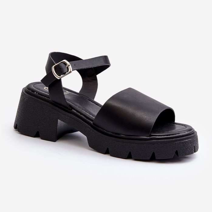 Damen-Sandalen mit klobigem Absatz, Schwarz Dottiassa 2