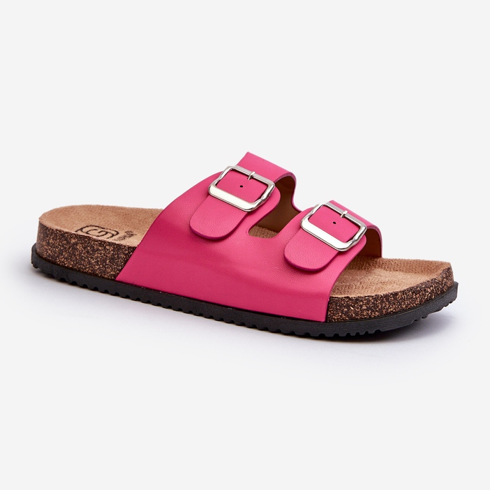 Damen-Flip-Flops mit Schnallen Fuchsia Oliena rosa 2