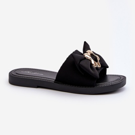 Damen-Flip-Flops mit Schleife in Schwarz aus Arsicada 1