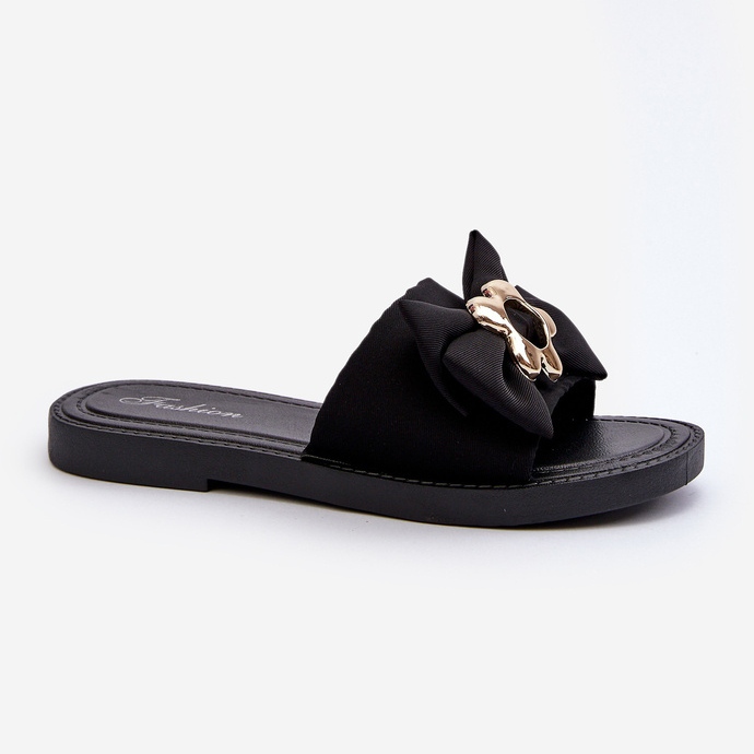 Damen-Flip-Flops mit Schleife in Schwarz aus Arsicada 1