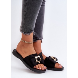 Damen-Flip-Flops mit Schleife in Schwarz aus Arsicada 2