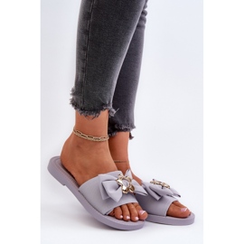 Lavendelfarbene Damen-Flip-Flops mit Schleife Arsicada lila 2