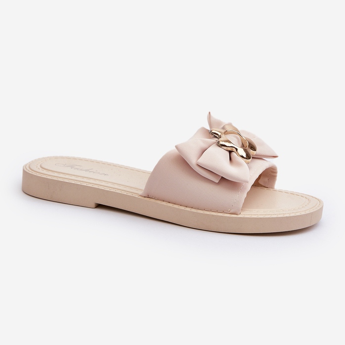 Damen-Flip-Flops mit Schleife Beige Arsicada 1