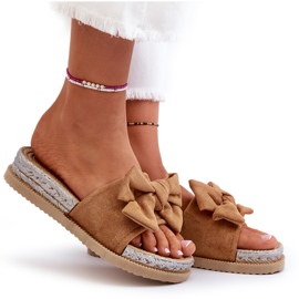 Camel Aflia Plateau-Flip-Flops für Damen mit Schleife braun 10