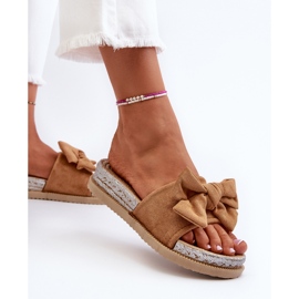 Camel Aflia Plateau-Flip-Flops für Damen mit Schleife braun 6