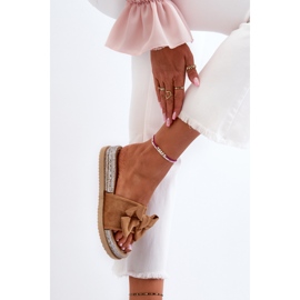 Camel Aflia Plateau-Flip-Flops für Damen mit Schleife braun 8