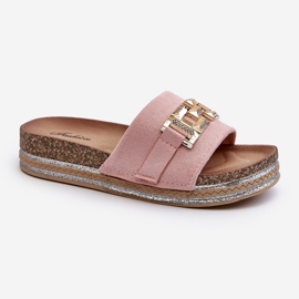 Damen-Plateau-Flip-Flops mit Verzierung, Pink Vapereta rosa 2