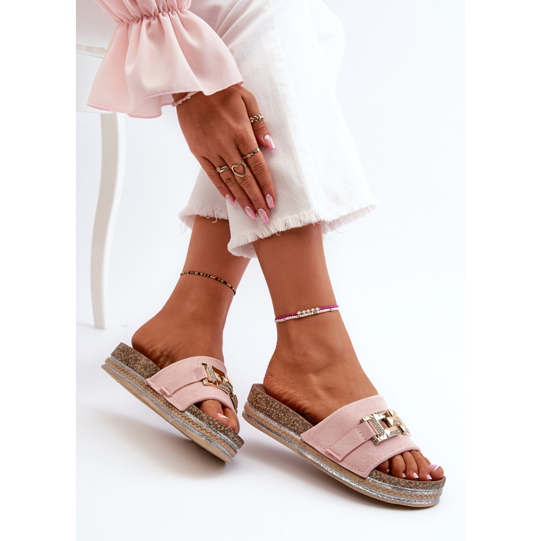 Damen-Plateau-Flip-Flops mit Verzierung, Pink Vapereta rosa 1