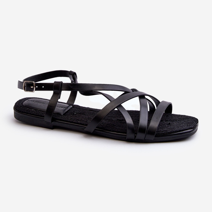Big Star Damen Flache Sandalen NN274011 Schwarz 2