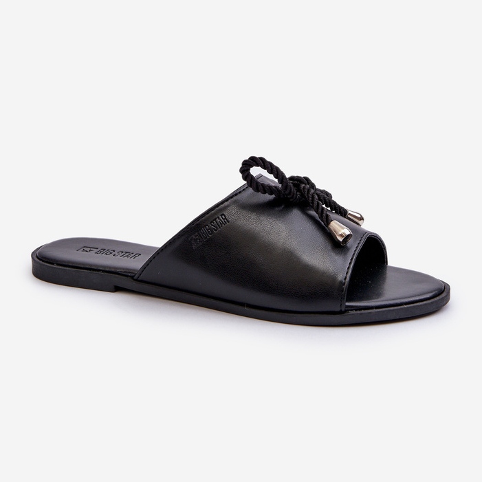 Damen-Flip-Flops aus Öko-Leder Big Star NN274066 Schwarz 1