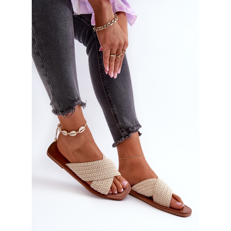 Flache Damenhausschuhe Big Star NN274078 Beige 1