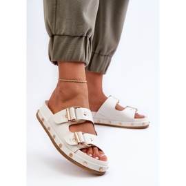 Damen-Flip-Flops auf der Big Star-Plattform NN274081 Weiß 4