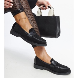 Schwarze Floretta-Loafer aus Wildleder 1