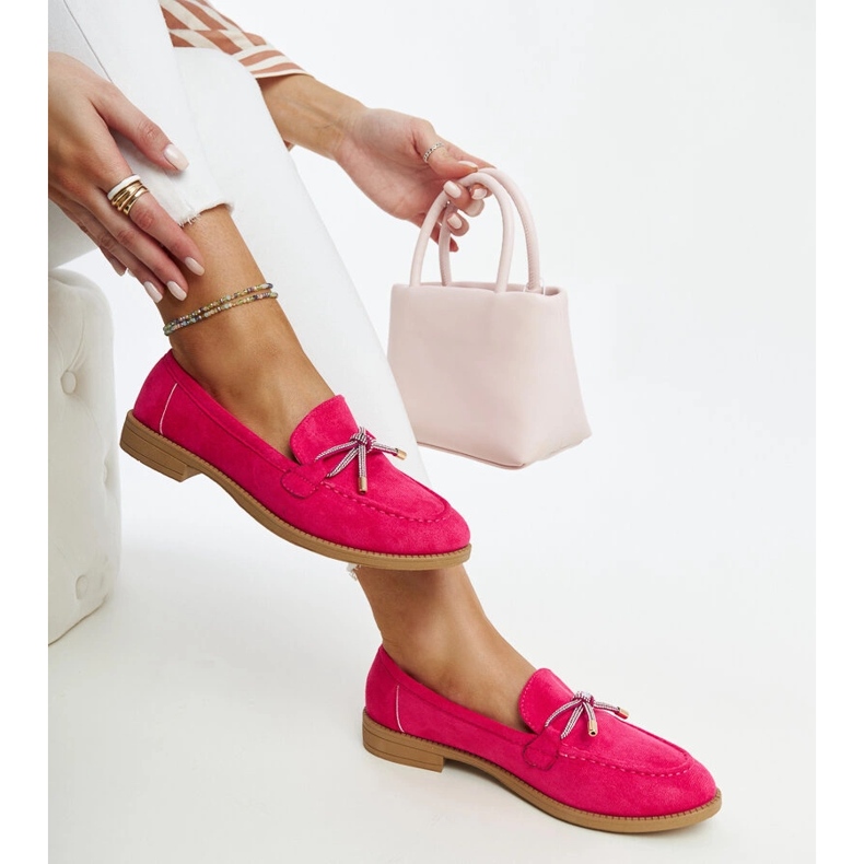Dunkelrosa Mokassins mit Zierschleife von Endike 1