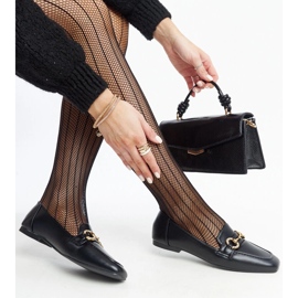 Schwarze Mokassins mit Areebah-Schnalle 1