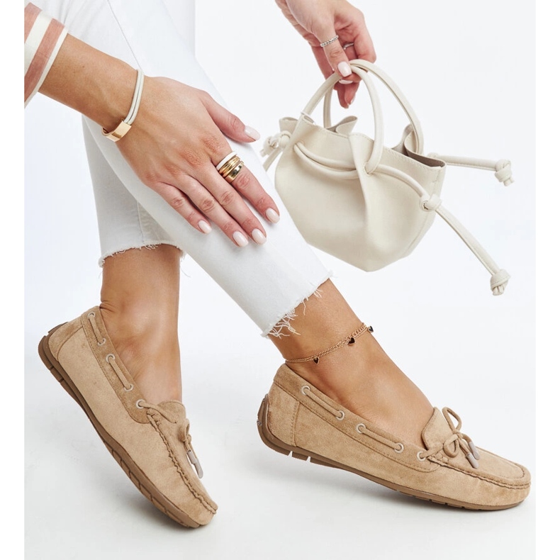 Hayam braune Mokassins mit Schleife 1