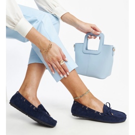 Marineblaue Wildleder-Loafer von Aneesa 1