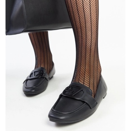 Schwarze Mokassins mit Schnalle von Delgi 1