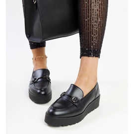 Schwarze Oili-Loafer mit Keilabsatz 1