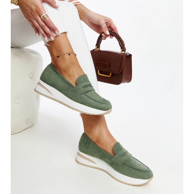 Grüne Venla-Sportschuhe aus Wildleder 1