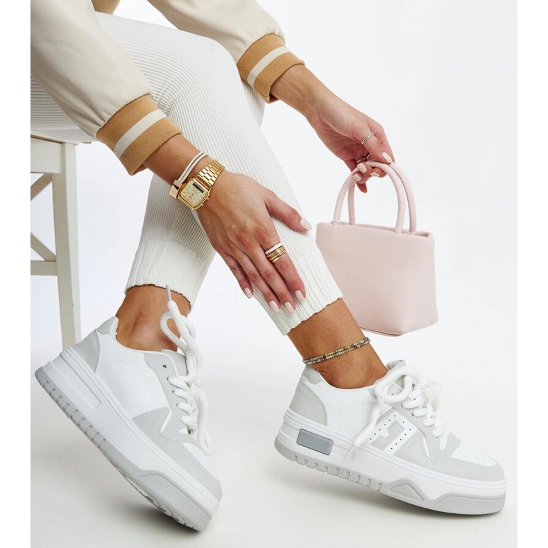 Weiß-graue Galit-Sneaker mit dicker Sohle 1