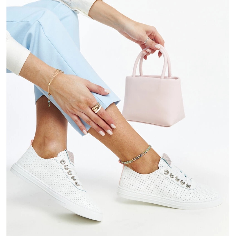 Weiße Öko-Leder-Sneaker von Anbarin 1