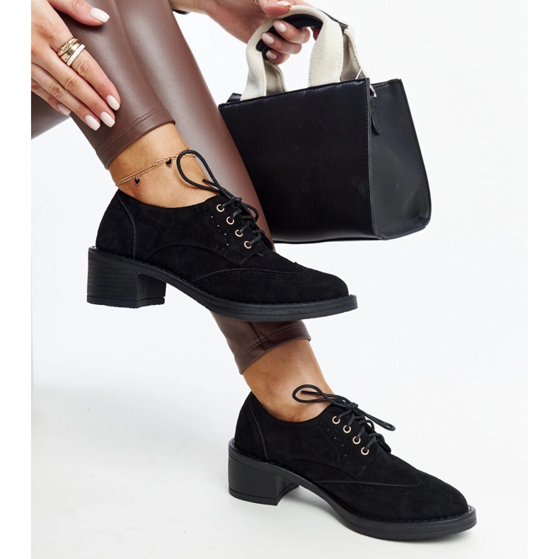 Tigard schwarze Wildlederschuhe mit hohen Absätzen 1