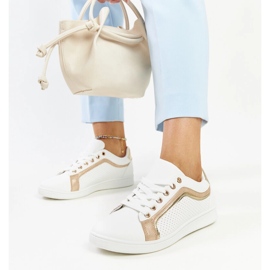 Weiß-goldene Amala-Plateau-Sneaker 2