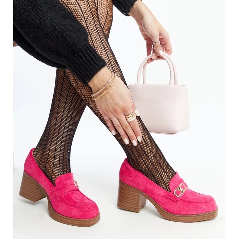 Dunkelrosa Aludra-Pumps mit hohen Absätzen 1