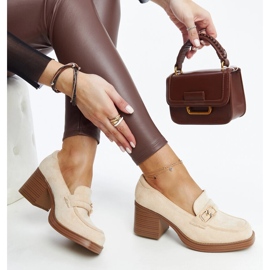 Hellbeige Aludra-Pumps mit hohem Absatz 1