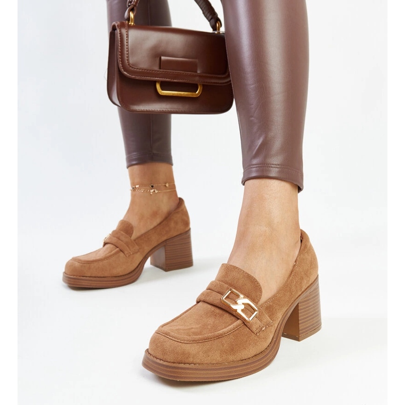 Braune Aludra-Pumps mit hohem Absatz 1