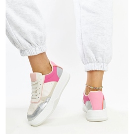 Weiß-rosa Sneaker mit dicker Rumai-Sohle 3