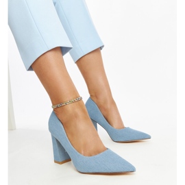 Leea Denim-Pumps mit hohem Absatz blau 1