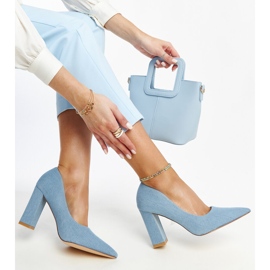 Leea Denim-Pumps mit hohem Absatz blau 2
