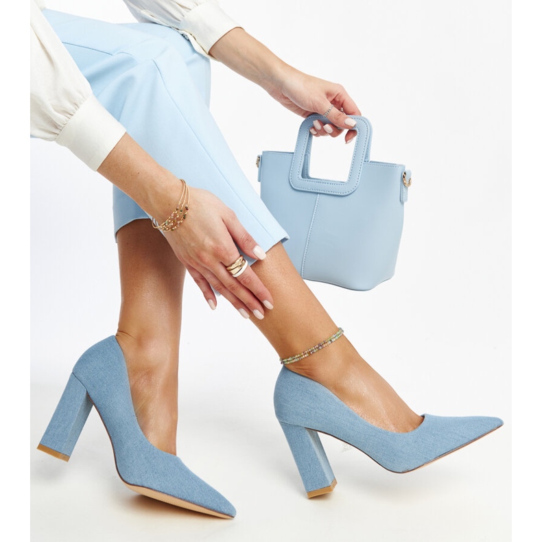 Leea Denim-Pumps mit hohem Absatz blau 2