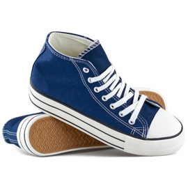 Marineblaue High-Top-Sneaker mit dicker Sohle 1