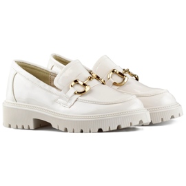 Lackbeige Damen-Loafer 1