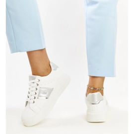 Weiß-silberne Sneaker mit dicker Finestra-Sohle 3