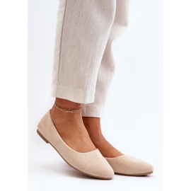 Ballerinas aus Wildleder für Damen Beige Kommia 2