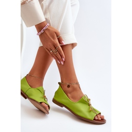 Zazoo 2660 Damen-Ballerinas aus Leder, Limette grün 1